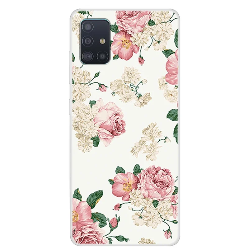 Pattern Printing Soft TPU Protective Case for Samsung Galaxy A51 - Flowers