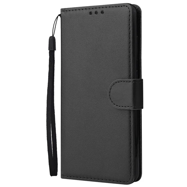 Case de Teléfonos Celulares de Billetera de Cuero PU Con Shell de Cordón Para Samsung Galaxy S20 4G/S20 5G - Negro