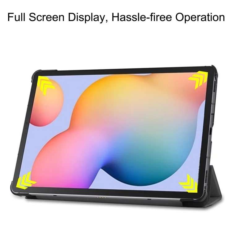 Tablet Case for Samsung Galaxy Tab S6 Lite (2024) / (2022) / (2020) Tri-fold Stand PU Leather Cover - Grey