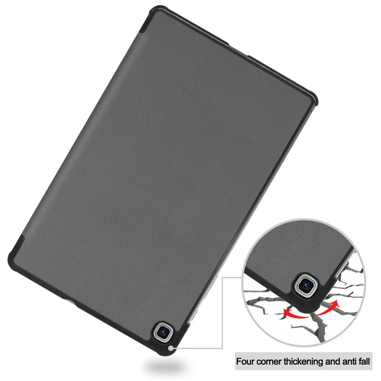 Tablet Case for Samsung Galaxy Tab S6 Lite (2024) / (2022) / (2020) Tri-fold Stand PU Leather Cover - Grey