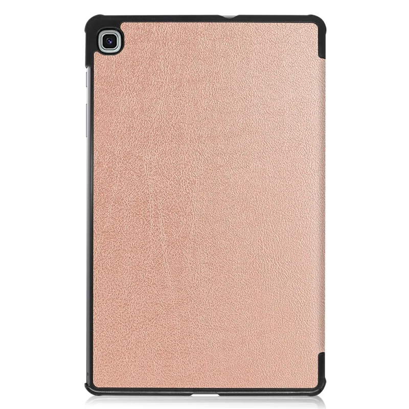 Tablet Case for Samsung Galaxy Tab S6 Lite (2024) / (2022) / (2020) Tri-fold Stand PU Leather Cover - Rose Gold