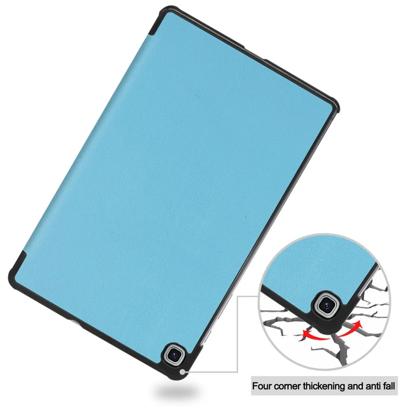 Tablet Case for Samsung Galaxy Tab S6 Lite (2024) / (2022) / (2020) Tri-fold Stand PU Leather Cover - Baby Blue