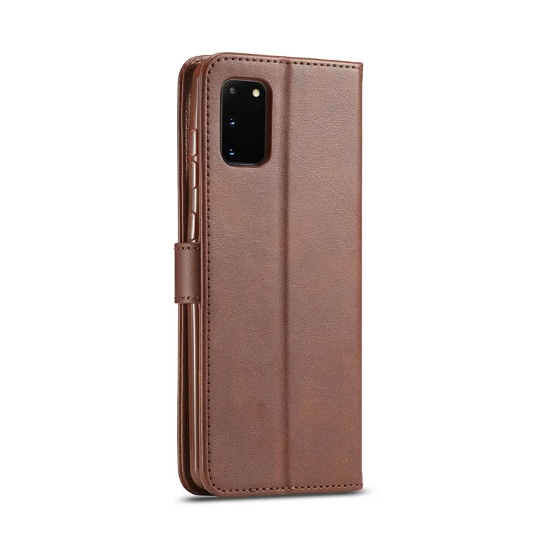 LC.IMEEKE Leather Wallet Case for Samsung Galaxy A91/S10 Lite - Coffee