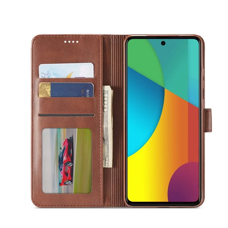 LC.IMEEKE Estojo de Carteira de Couro para Samsung Galaxy A91/S10 Lite - Café
