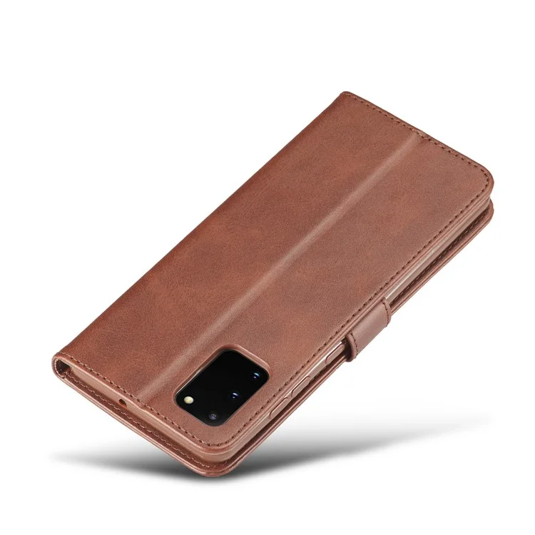 LC.IMEEKE Leather Wallet Case for Samsung Galaxy A91/S10 Lite - Coffee