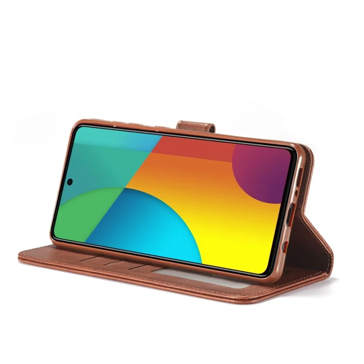 LC.IMEEKE Estojo de Carteira de Couro para Samsung Galaxy A91/S10 Lite - Café