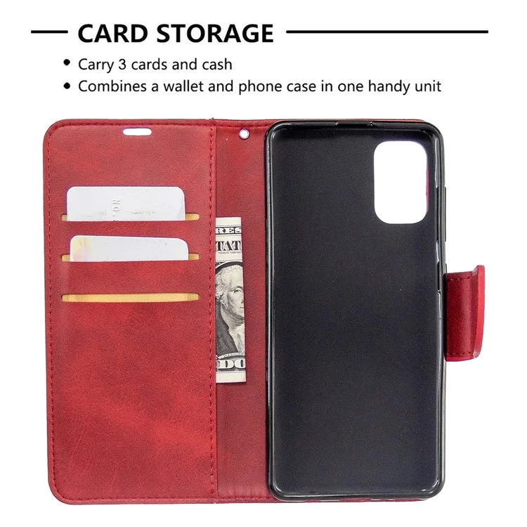 Portefeuille de Téléphone en Cuir PU Avec Couvercle de Téléphone Pour le Samsung Galaxy A41 (version Globale) - Rouge