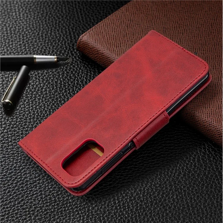 PU Leder Telefon Brieftasche Mit Stand -telefon -deckung Für Samsung Galaxy A41 (globale Version) - Rot