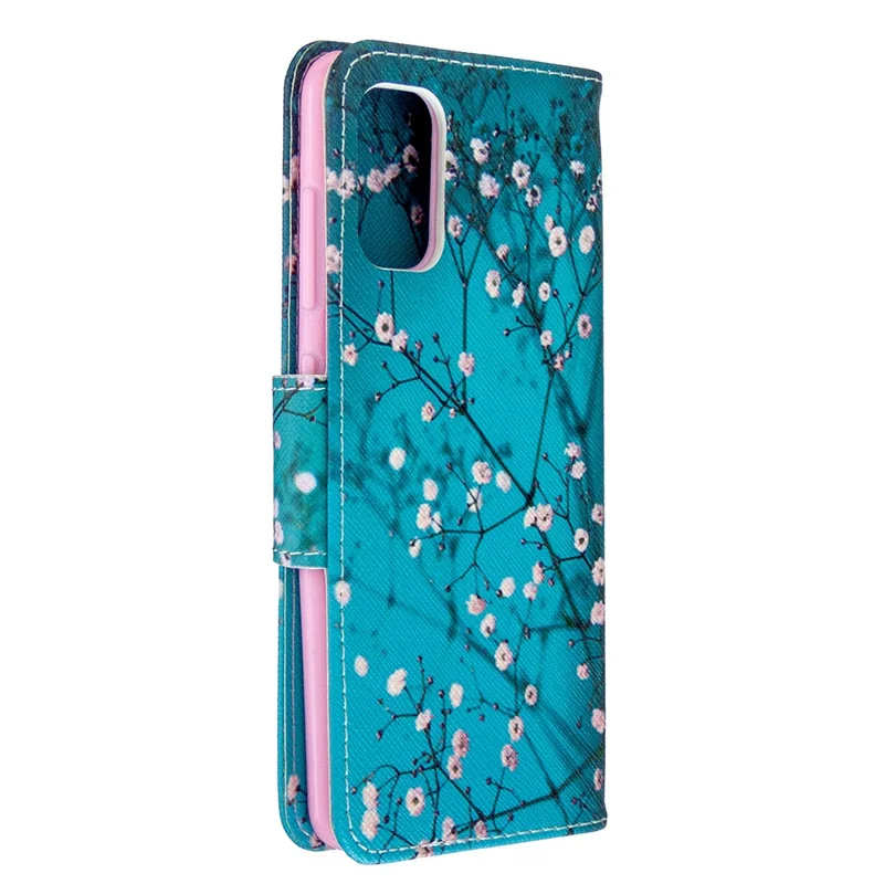 Pattern Printing Leather Wallet Case for Samsung Galaxy A41 (Global Version) - Tree with Flowers