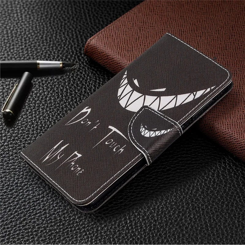 Pattern Printing Leather Wallet Case for Samsung Galaxy A41 (Global Version) - Do not Touch My Phone