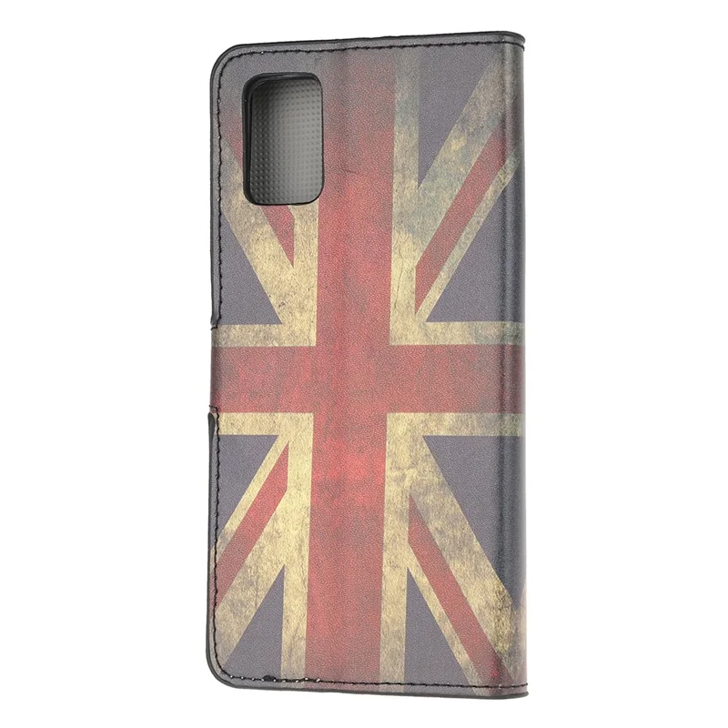 Mønstertrykt lommebog i læder med telefonbeskytning til Samsung Galaxy A41 (global version) – Storbritanniens flag
