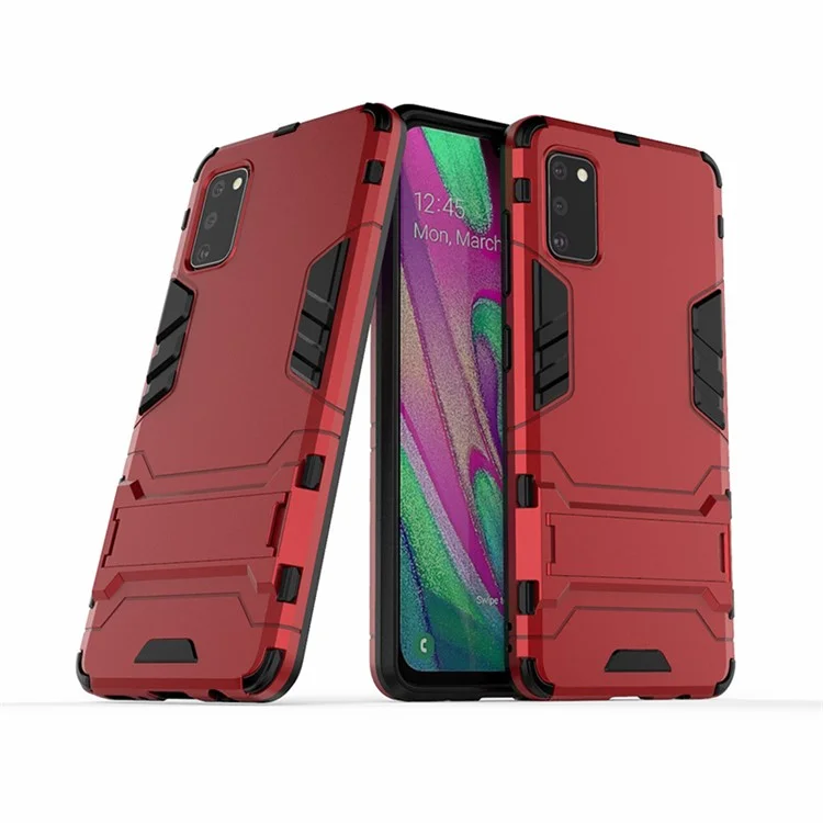 2 en 1 Hybrid PC + TPU Kickstand Mobile Case Pour Samsung Galaxy A41 (version Globale) - Rouge