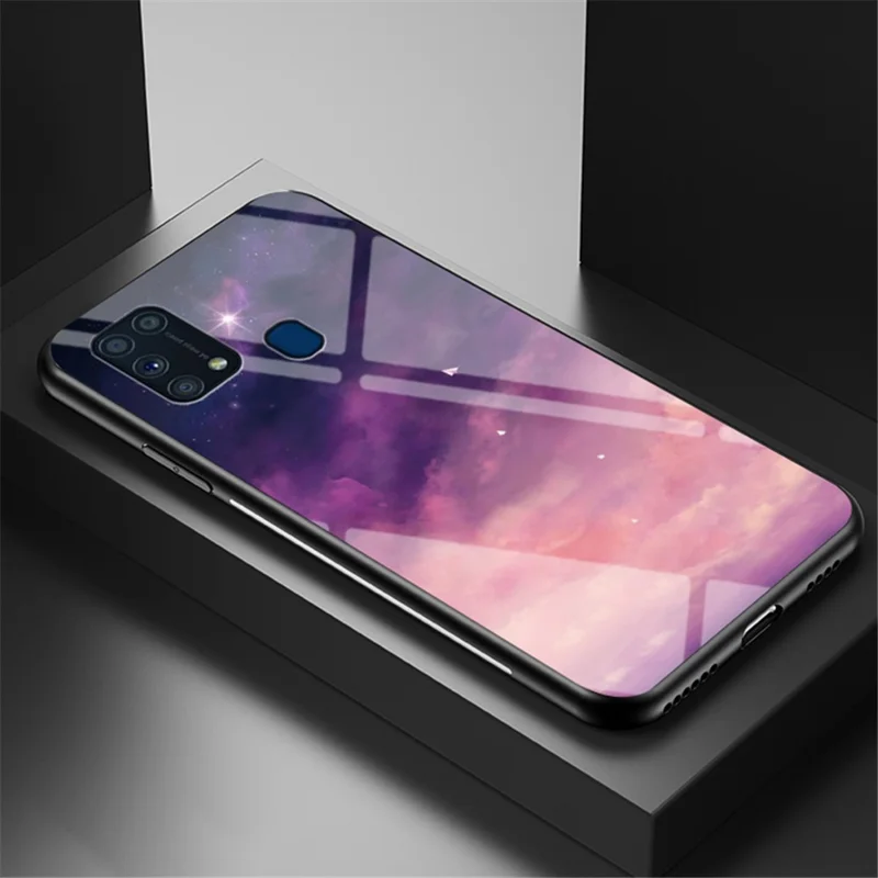 Starry Sky gehard glas + PC + TPU Combo hoesje voor Samsung Galaxy M31 - Fantasy Sky