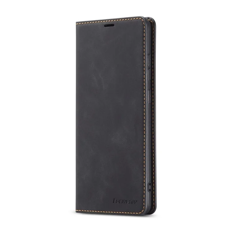 Forwenw Fantasy Series Silky Touch Wallet Carteira Caso Para Samsung Galaxy A91 / S10 Lite - Preto