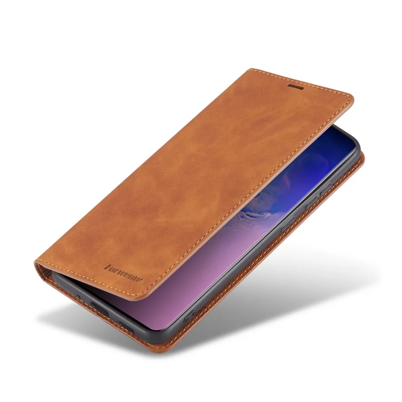 FORWENW Fantasy Series Silky Touch PU Leather Wallet Case for Samsung Galaxy S20 Ultra - Brown