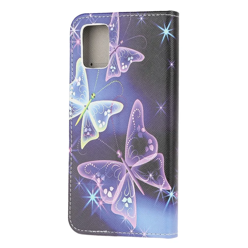 Pattern Printing Cross Texture Leather Wallet Case for Samsung Galaxy A51 5G - Vivid Butterflies