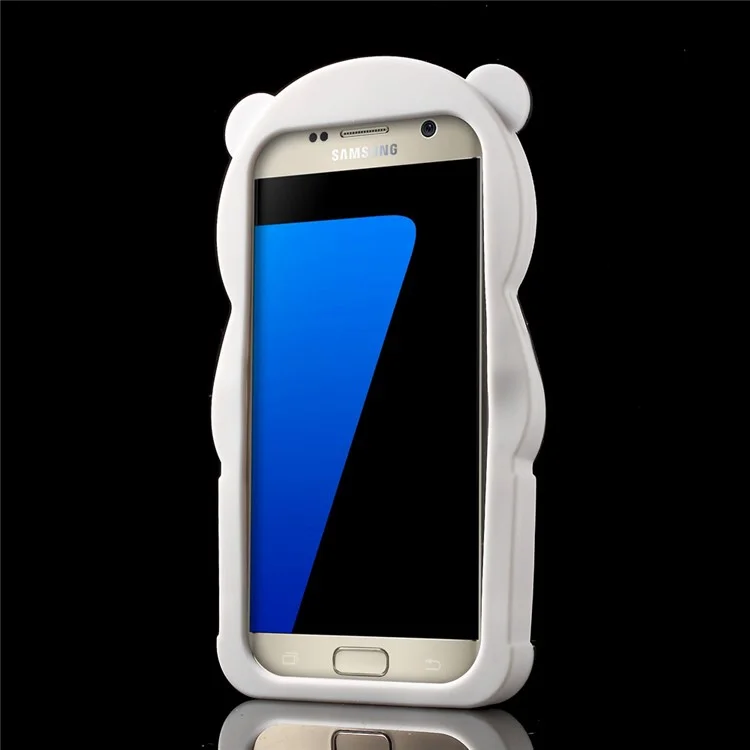 Cute 3D Panda Silicone Case Cover for Samsung Galaxy S7 G930 - Black