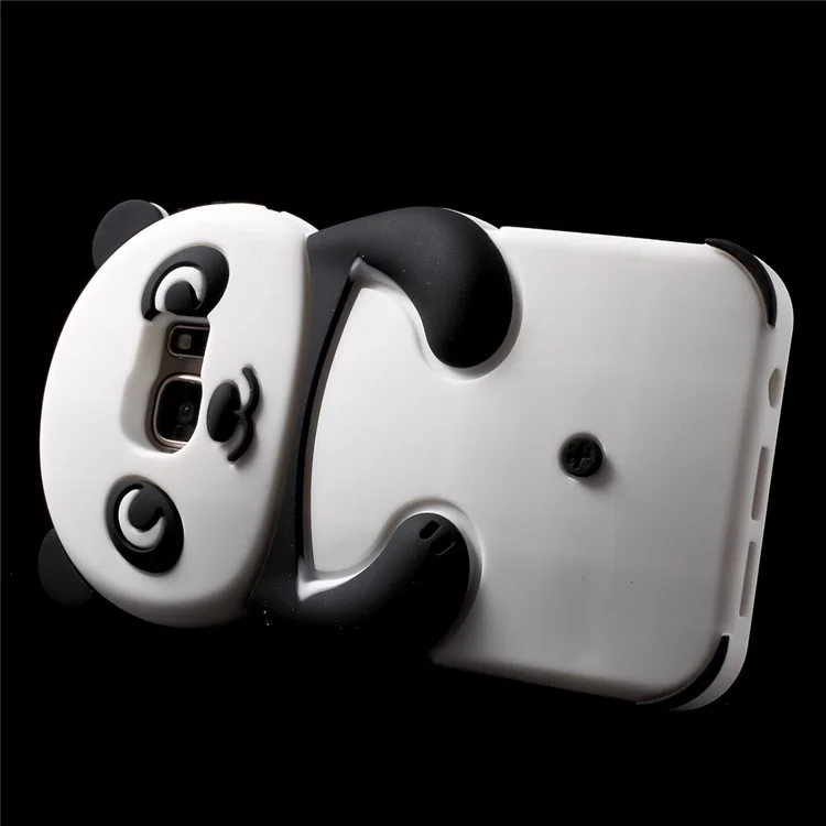 Cute 3D Panda Silicone Case Cover for Samsung Galaxy S7 G930 - Black