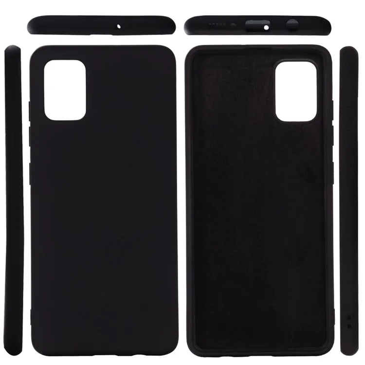 Shockproof Liquid Silicone Cover Phone Case for Samsung Galaxy A41 (Global Version) - Black