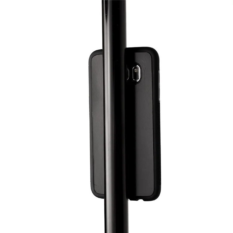 Anti-Gravity Magic Stick to Mirror Whiteboard Selfie Case for Samsung Galaxy S7 edge G935 - Black