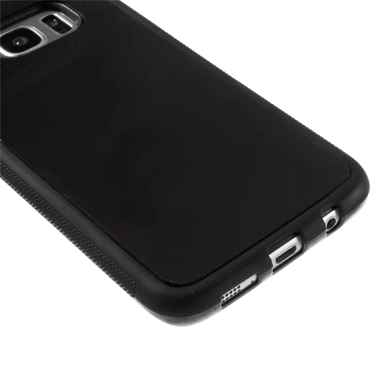 Anti-Gravity Magic Stick to Mirror Whiteboard Selfie Case for Samsung Galaxy S7 edge G935 - Black