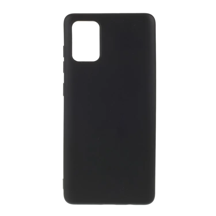 Série Dynamique de Niveau x Liquide Silicone à Couverture Douce de Couverture Shel du Téléphone Pour Samsung Galaxy A71 SM-A715 - le Noir