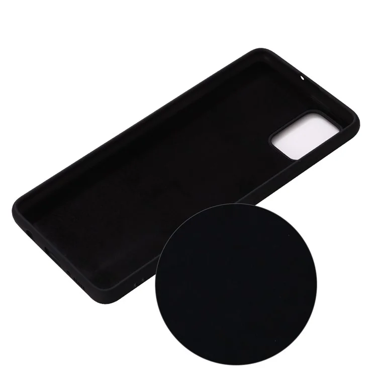 Shell Del Telefono in Silicone Liquido Per Samsung Galaxy A91/S10 Lite - Nero