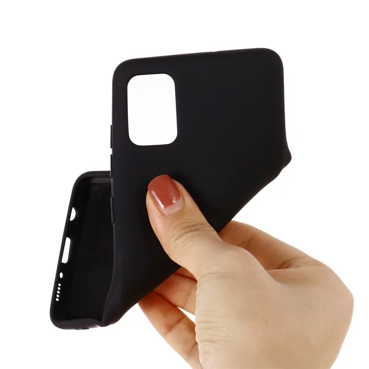 Shell Del Telefono in Silicone Liquido Per Samsung Galaxy A91/S10 Lite - Nero