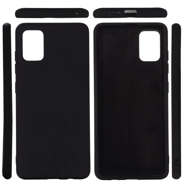 Funda de silicona líquida para Samsung Galaxy A91/S10 Lite - Negro