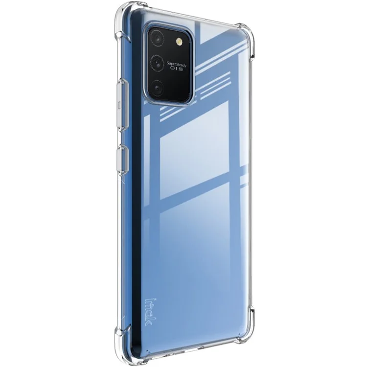 IMAK Crystal Case II Carcasa clara resistente al desgaste + película protectora de pantalla para Samsung Galaxy A91/S10 Lite/M80S - Transparente