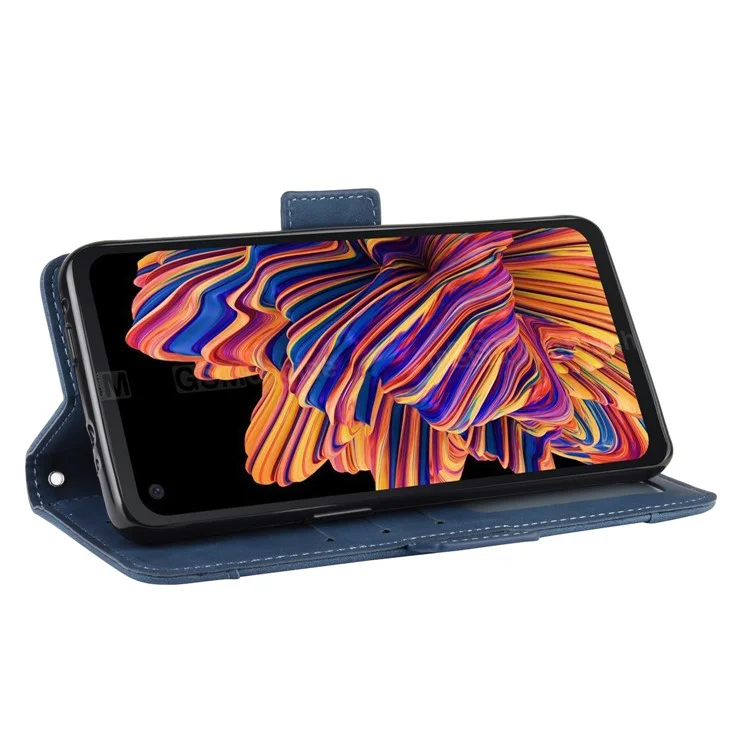 Case de Cuero de Billetera Para Samsung Galaxy Xcover Pro - Azul