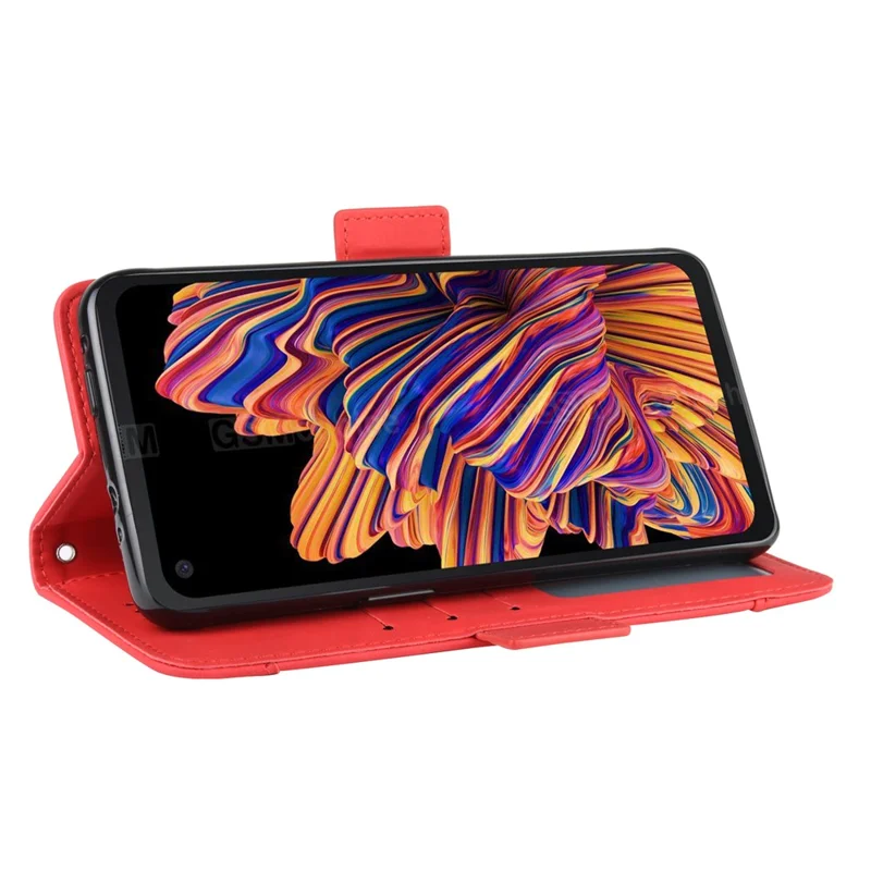 Wallet Leather Stand Case for Samsung Galaxy Xcover Pro - Red