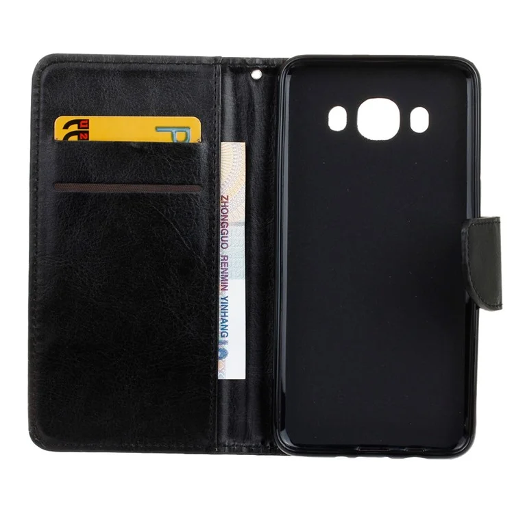 Wallet Stand Leather Protective Case for Samsung Galaxy J5 (2016) - Black