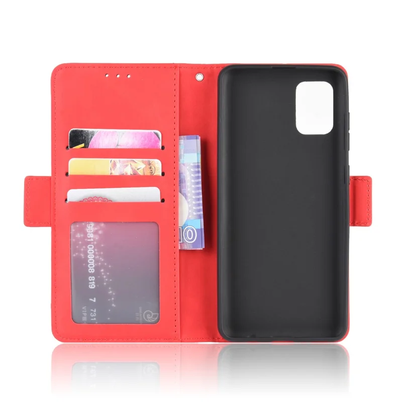 PU Leather with Multiple Card Slots Mobile Shell for Samsung Galaxy A31 - Red