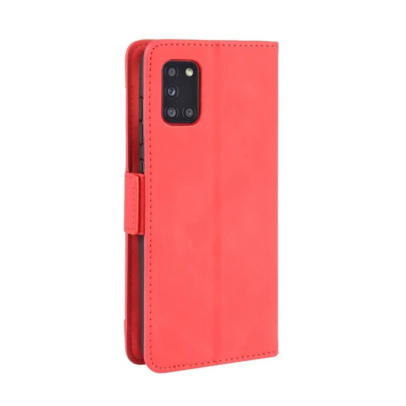 PU Leather with Multiple Card Slots Mobile Shell for Samsung Galaxy A31 - Red