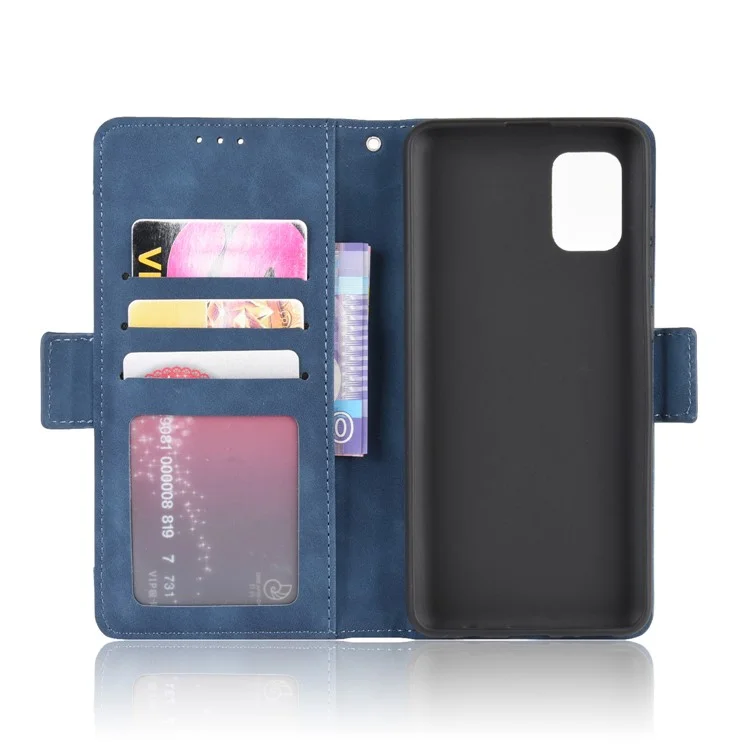 PU Leather Con Múltiples Ranuras Para Tarjetas Concha Móvil Para Samsung Galaxy A31 - Azul