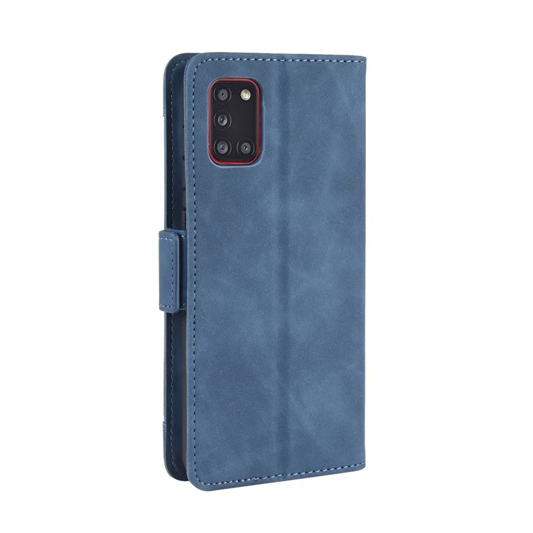 PU Leather Con Múltiples Ranuras Para Tarjetas Concha Móvil Para Samsung Galaxy A31 - Azul