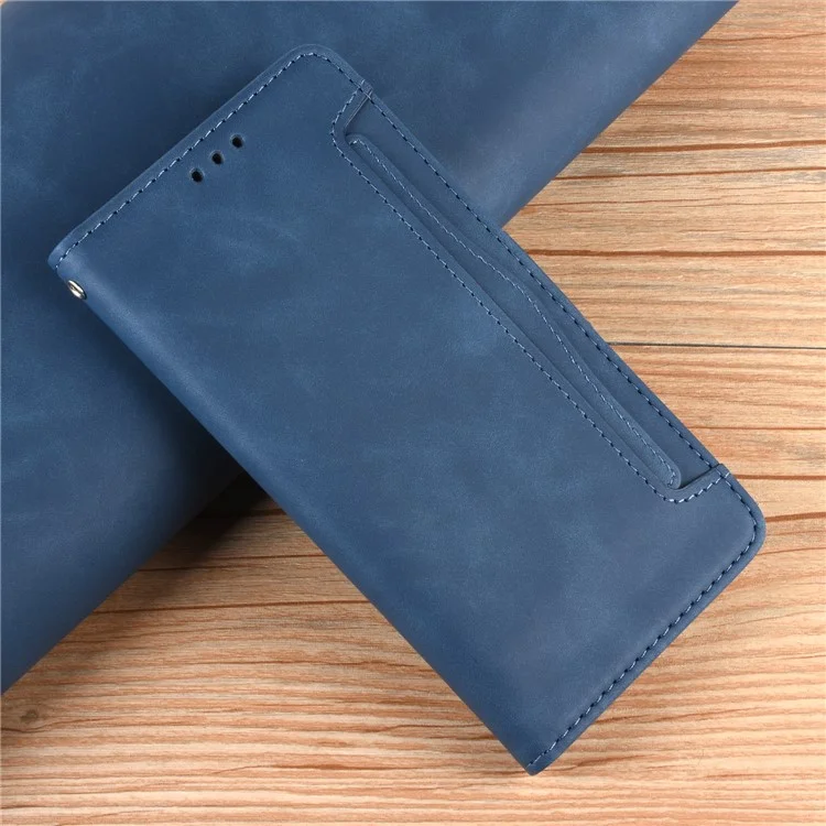 PU Leather Con Múltiples Ranuras Para Tarjetas Concha Móvil Para Samsung Galaxy A31 - Azul