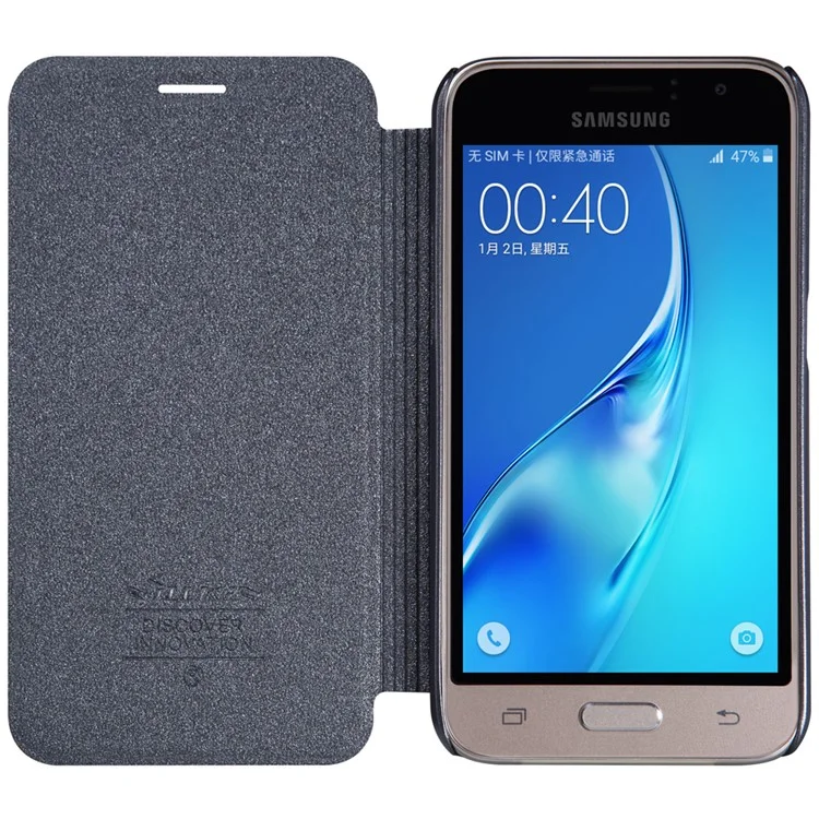 NILLKIN Sparkle Series Leather Flip Case for Samsung Galaxy J1 (2016) - Black