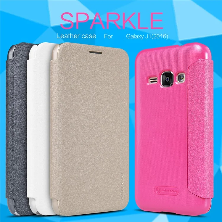 NILLKIN Sparkle Series Leather Flip Case for Samsung Galaxy J1 (2016) - Black
