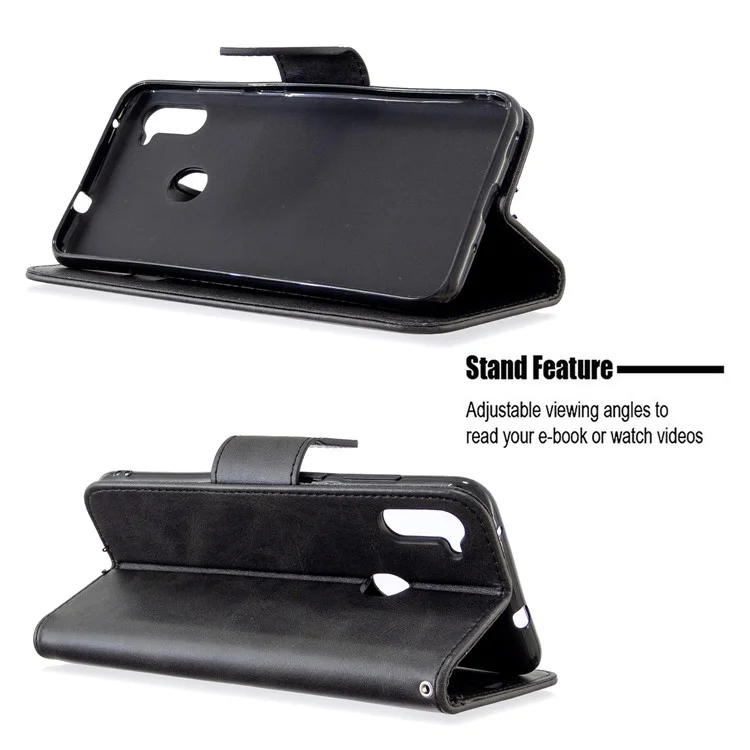 Wallet Leather Stand Case for Samsung Galaxy A11 (EU Version)/M11 - Black