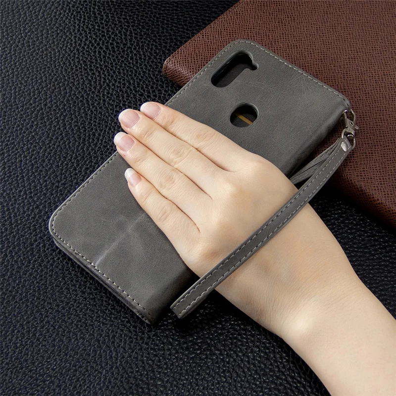 Wallet Leather Stand Case for Samsung Galaxy A11 (EU Version)/M11 - Grey