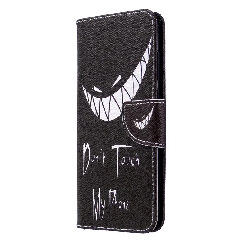 Pattern Printing Stand Leather Wallet Cover for Samsung Galaxy A11 (EU Version)/M11 - Do not Touch My Phone