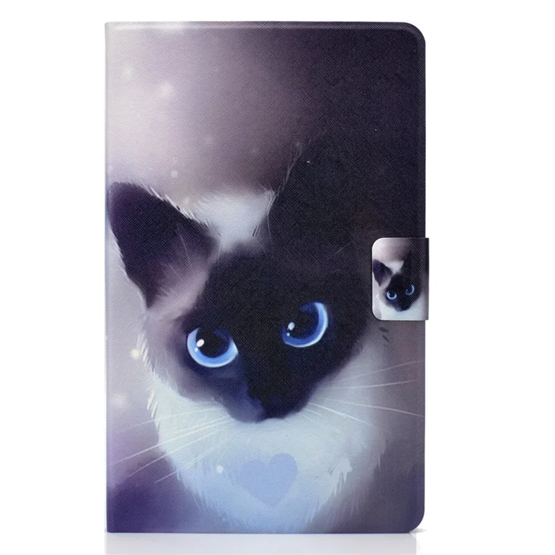Pattern Printing Leather Stand Tablet Cover for Samsung Galaxy Tab S6 Lite (2020) P610 P615 / (2022) / (2024) - Cat