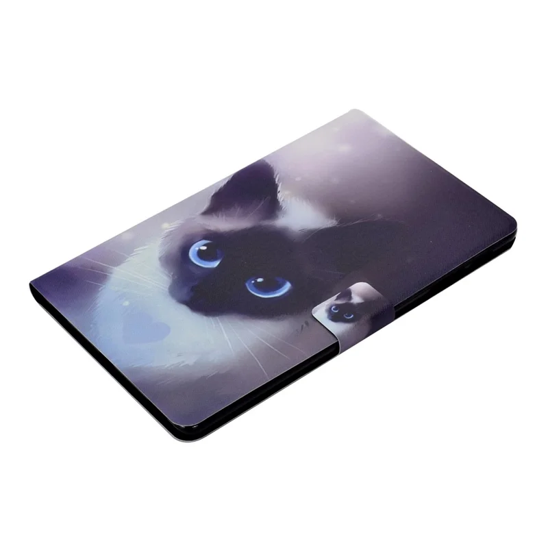 Pattern Printing Leather Stand Tablet Cover for Samsung Galaxy Tab S6 Lite (2020) P610 P615 / (2022) / (2024) - Cat