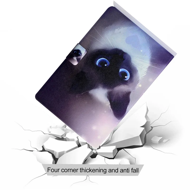 Pattern Printing Leather Stand Tablet Cover for Samsung Galaxy Tab S6 Lite (2020) P610 P615 / (2022) / (2024) - Cat