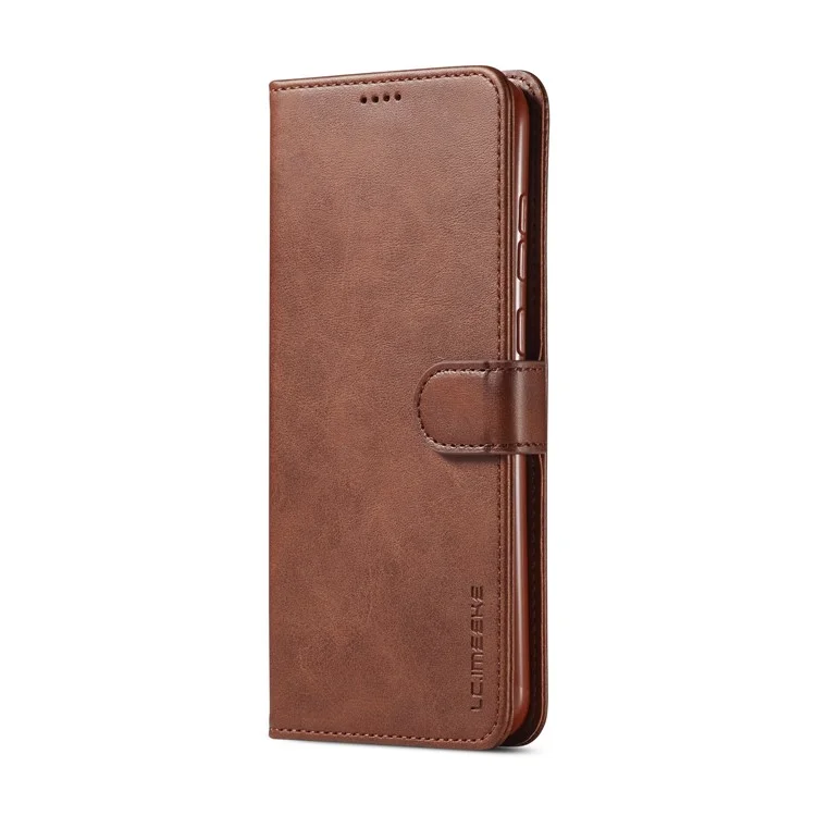 LC.IMEEKE Wallet Leather Stand Case for Samsung Galaxy A11 (EU Version)/M11 - Coffee