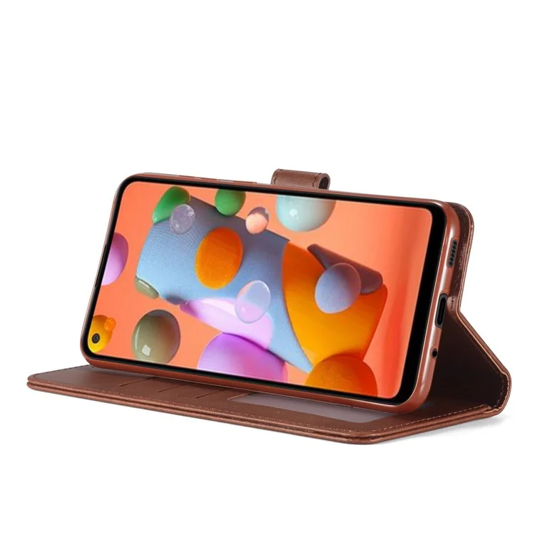 LC.IMEEKE Portefeuille Étui en cuir pour Samsung Galaxy A11 (Version UE) / M11 - Café