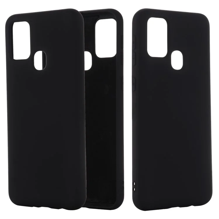 Case de Coquille de Silicone Liquide Pour Samsung Galaxy M31 - le Noir