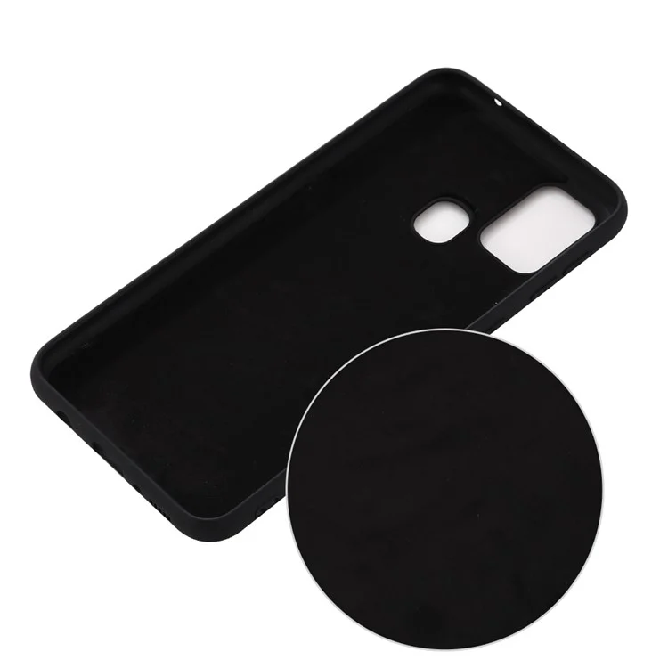 Case de Coquille de Silicone Liquide Pour Samsung Galaxy M31 - le Noir